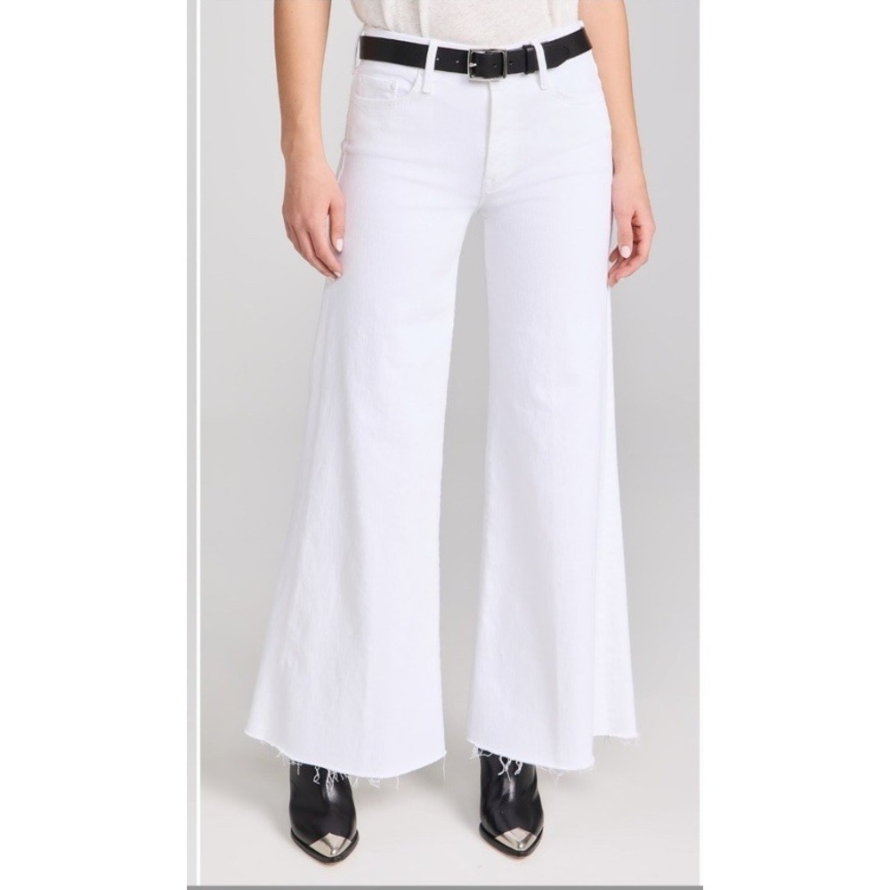 Mother Size 31 The Roller Fray Crop Wide Leg Jeans Fairest Of Them All Raw Hem